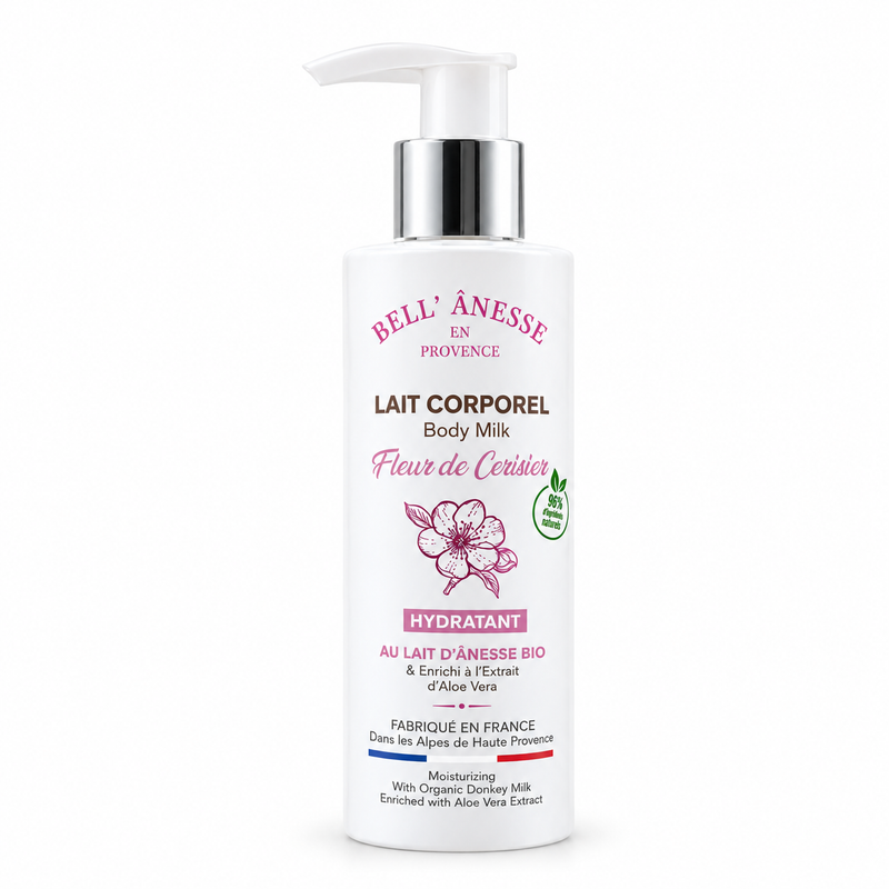 Lait Corporel Fleur de Cerisier au Lait d'Ânesse BIO